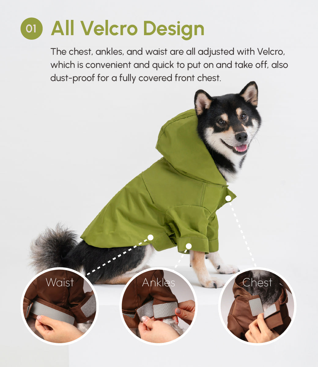 Tribeca adjustable velcro raincoat - Olive