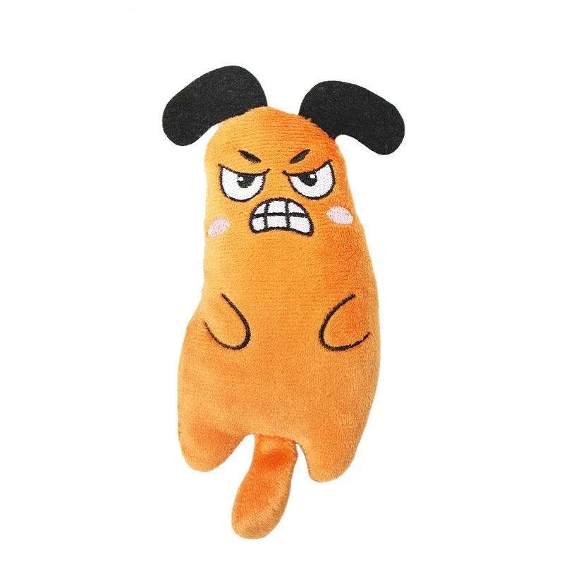 Orange Color Plush Catnip Chew Toy For Cats – Soft Bite & Teeth Care