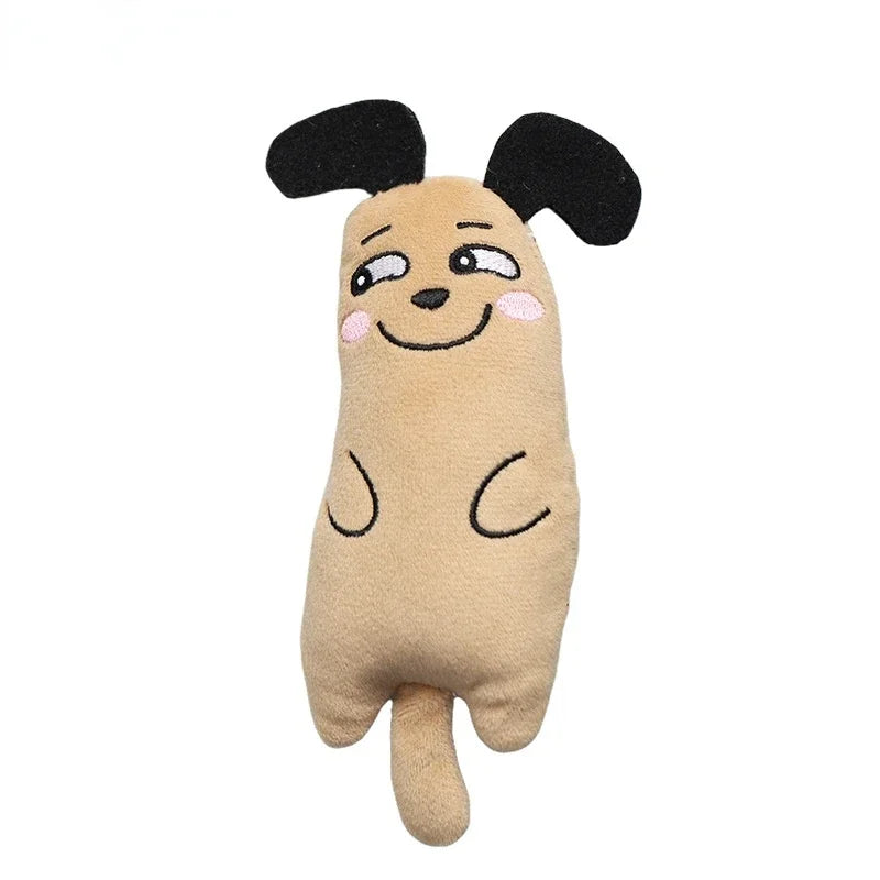Brown Color Plush Catnip Chew Toy For Cats – Soft Bite & Teeth Care