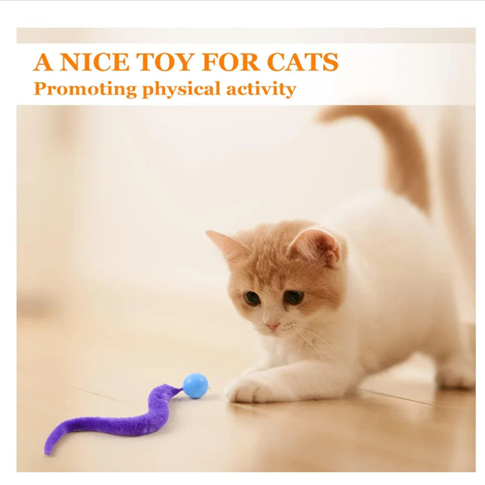 Interactive Cat Ball Toy With Wiggly Worm Tail